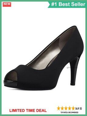 Bandolino Rainaa Peep Toe Pump 3.5 Inch Heel Padded Sock Bed